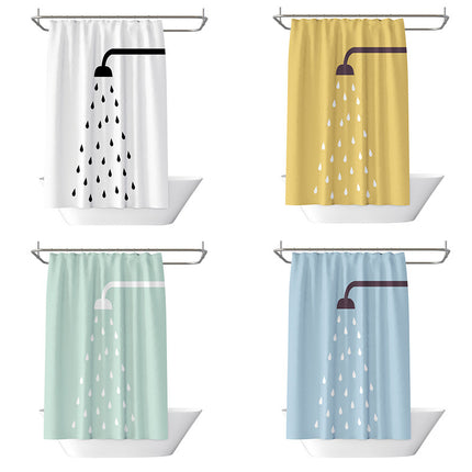 Waterproof Polyester Shower Curtain – 4 Colours, 2 Weights