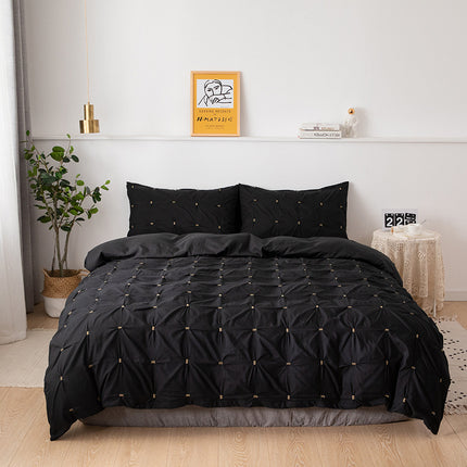 Peekaboo Studio Three-Piece Bedding Set with Soft Fabric & Modern Desi