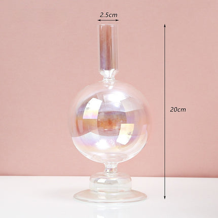 Colorful Glass Candle Holder For Living Room Table Decoration Gift