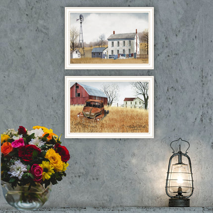 Billy Jacobs 2-Piece Framed Wall Art Set - Vintage Truck & Washday Dec