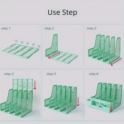 4-Compartment Desk Organizer with Built-in Pen Holder