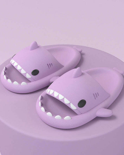 Adult's Slippers Indoor Outdoor Funny Shark Cartoon