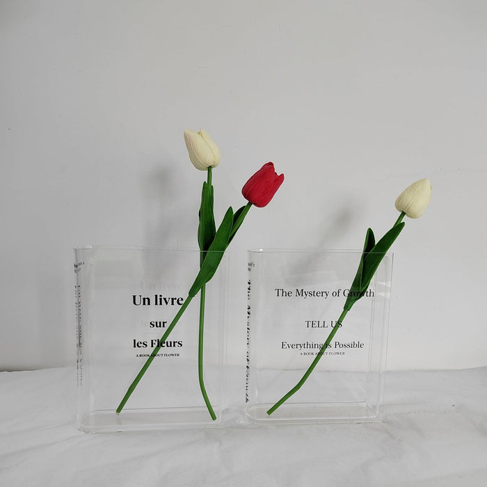 European Chic Acrylic Book Vase - Stylish Home Accent Piece