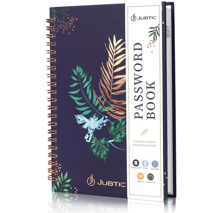 Spiral Flowers Password Organizer Book with Alphabetical Tabs, 140 Pag