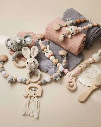 Baby Milestone Bath Toy Set with Swaddle Wrap, Rattle, and Bibs for Newborn