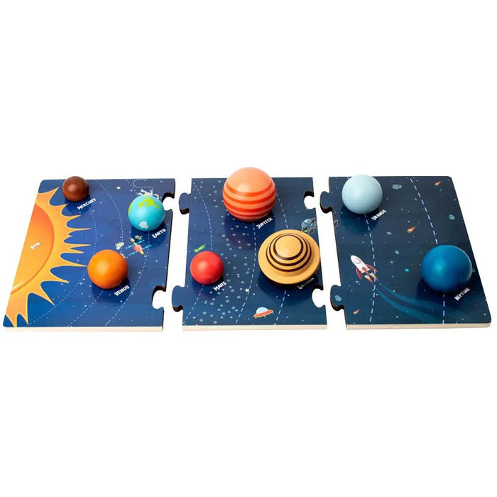 Galactic Discovery Wooden Puzzle Toy Set for Children