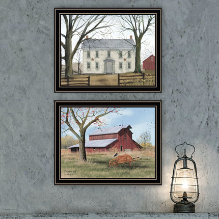 Billy Jacobs 2-Piece Black Framed Wall Art Set - Early American Design