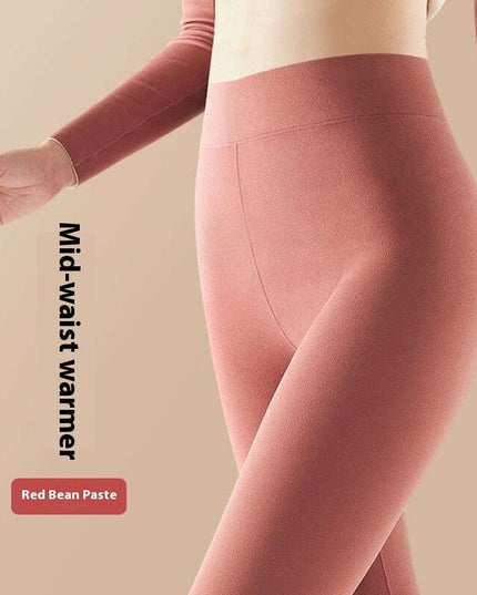 Solid Color High Waist Women's Thermal Underwear Pant