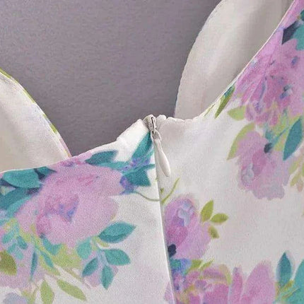 Eclectic Elegance: Lace-Trim Asymmetrical Puff Sleeve Boho Dress