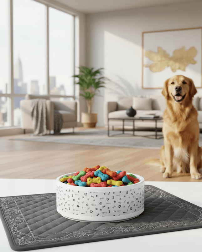 Luxurious Artisan Ceramic Pet Bowl for Upscale Dining Experiences