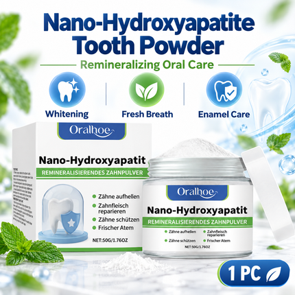 Winter Whitening Tooth Powder – 10% Hydroxyapatite, Enamel Repair & Cool Mint