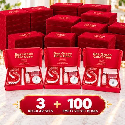 Silicone Full-Mouth Dentures Set — Complete Care Kit