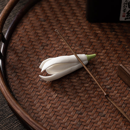 Peekaboo Studio Handmade Ceramic Yulan Magnolia Tea Shelf & Pen Holder