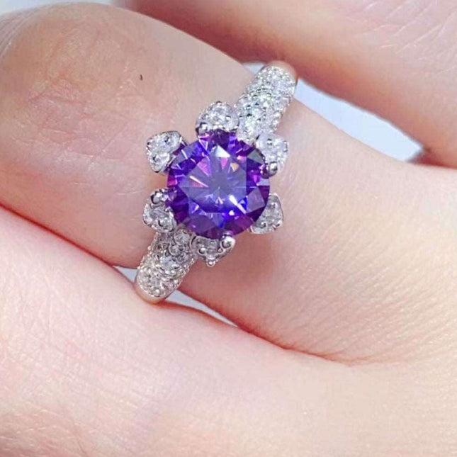 Timeless Radiance: 1 Carat Lab-Grown Diamond Ring with Moissanite and Zircon Accents