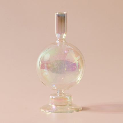 Geometric Borosilicate Glass Candlestick Vase For Home Office Desk Decor