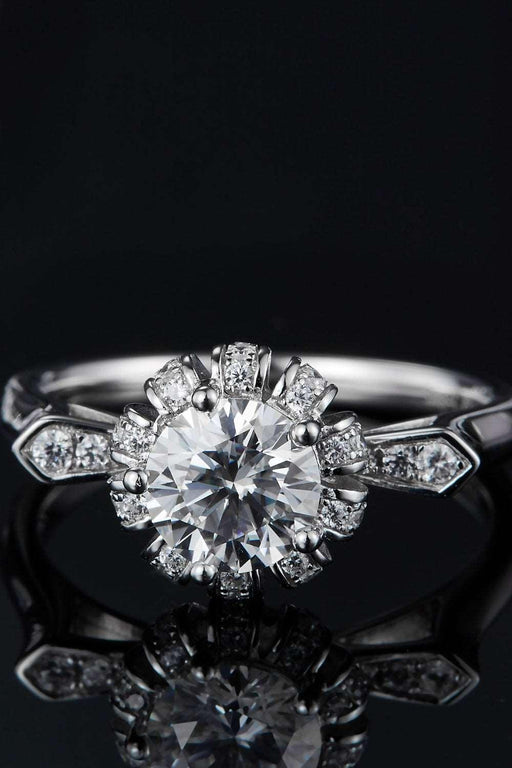Opulent Lab-Diamond Sterling Silver Ring - Graceful Elegance Package