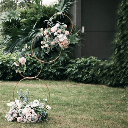AliKopy 5ft 4-Tiered Gold Hoop Flower Stand - Elegant Wedding Centerpi