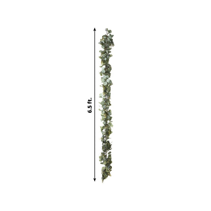 AliKopy 6.5ft Eucalyptus & Boxwood Garland with 20 LED Fairy Lights