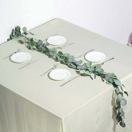 AliKopy 6.5ft Frosted Green Eucalyptus Leaf Garland, Durable & Realist