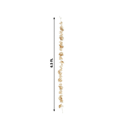 AliKopy 6.5ft Metallic Gold Flower Garland - Magnolia & Jasmine Decor