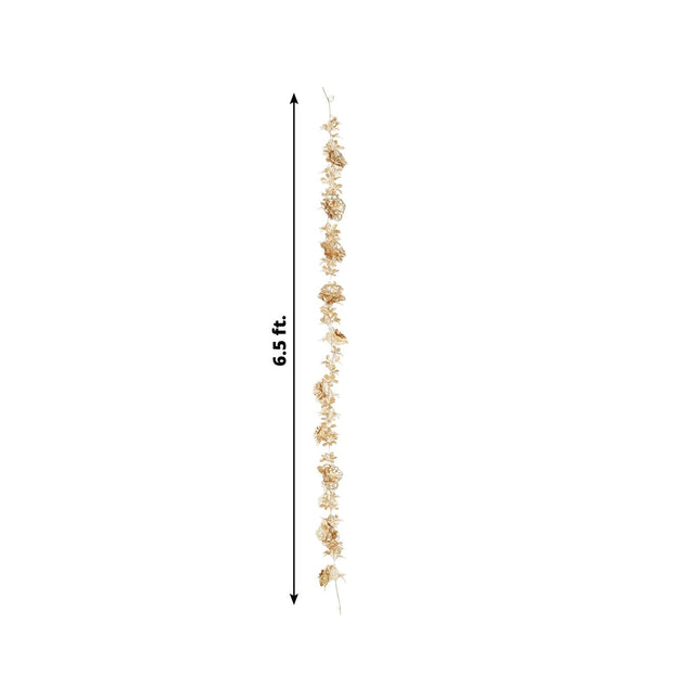 AliKopy 6.5ft Metallic Gold Flower Garland - Magnolia & Jasmine Decor