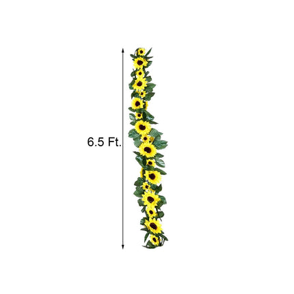 AliKopy 6.5ft Artificial Silk Sunflower Table Garland, Durable & Lifel