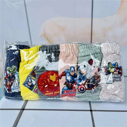 6-Pack Kids Cotton Underwear with Favorite Cartoon Characters - Spiderman, Mickey Mouse, Elsa, and Cars Designs - Très Elite
