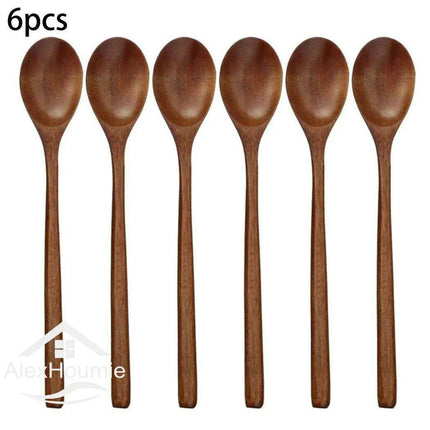 6-Piece Sustainable Bamboo Kitchen Utensil Set with Tree Paint Finish - Très Elite
