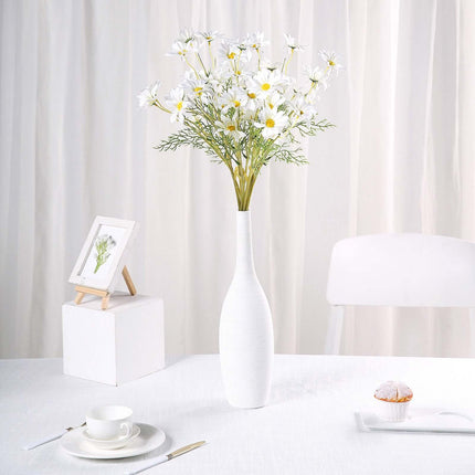 AliKopy 6 White Artificial Silk Daisy Flower Stems - Realistic & Durab