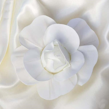 AliKopy 6 Pack 8" Real Touch White Foam Roses - DIY Craft Flowers