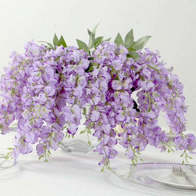 AliKopy 6 Pack Purple Silk Wisteria Vines - 21" Long, Lifelike Design