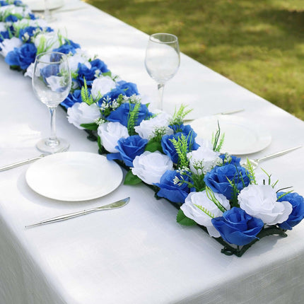 AliKopy 6 Pack Silk Rose Table Runner - 20"x8", Wedding Centerpiece