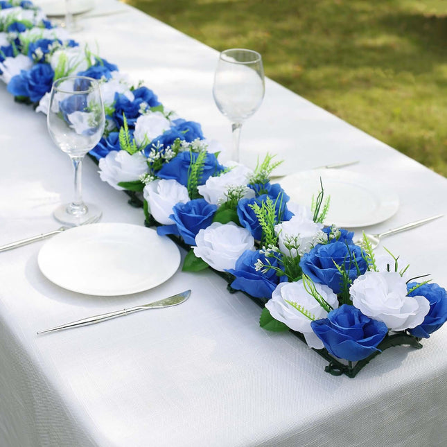 AliKopy 6 Pack Silk Rose Table Runner - 20"x8", Wedding Centerpiece
