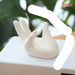 Handcrafted White Porcelain Hand-Shaped Egg Holders with Card Stand - Set of 6