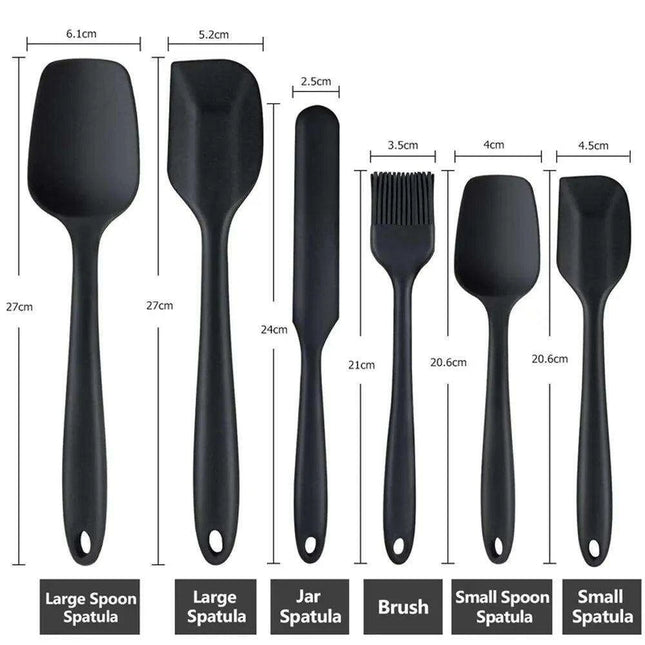 6-Piece Premium Silicone Spatula Set - Essential Kitchen Tools for Cooking, Baking, and Mixing
