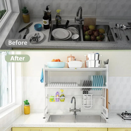 Over-the-Sink Dish Drying Rack | Dustproof & Space-Saving