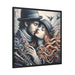 Valentine's Day Romance Matte Canvas Print - Black Pinewood Frame