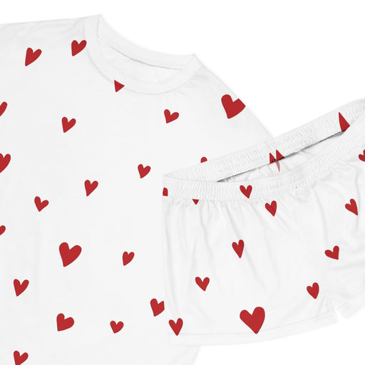 Opulent Valentine Red Heart Women's Pajama Set - Luxurious Nightwear Experience