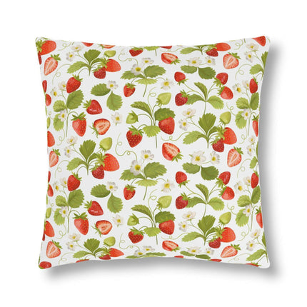 Vibrant Strawberry Outdoor Pillow Set with Concealed Zipper - Water-Resistant and Stylish