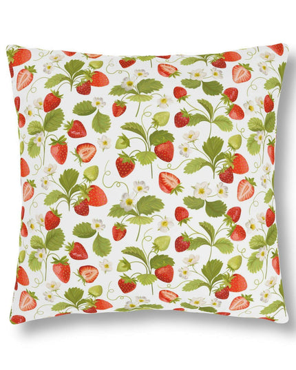 Vibrant Strawberry Outdoor Pillow Set with Concealed Zipper - Water-Resistant and Stylish