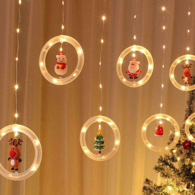Whimsical Santa Claus LED Curtain Lights for Enchanting Holiday Cheer
