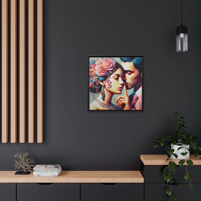 Sophisticated Love - Sustainable Matte Canvas Art in Sleek Black Pinewood Frame