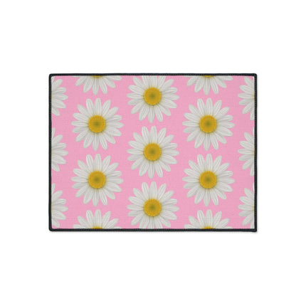 Chic Pink Daisy Personalized Area Rug with Non-Slip Backing - Luxurious Design