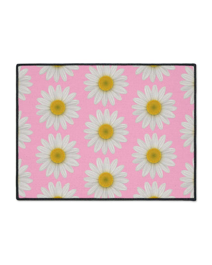 Chic Pink Daisy Personalized Area Rug with Non-Slip Backing - Luxurious Design