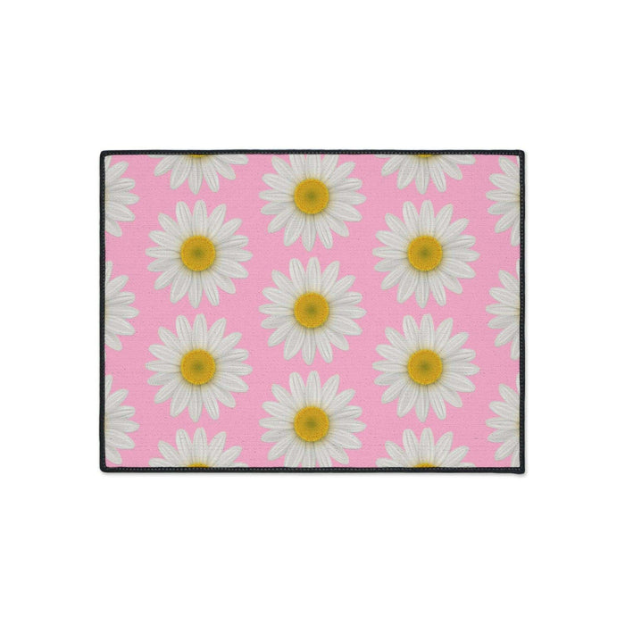 Chic Pink Daisy Personalized Area Rug with Non-Slip Backing - Luxurious Design