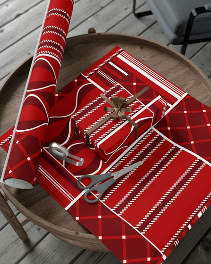 Luxurious Customizable Red Holiday Gift Wrap Set - Elevate Your Present Experience
