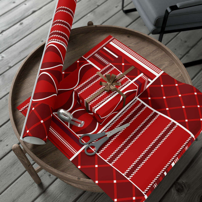 Luxurious Customizable Red Holiday Gift Wrap Set - Elevate Your Present Experience