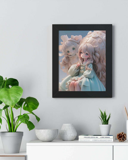 Sustainable Fantasy Anime 3D Girls Vertical Wall Art - Premium Framed Poster Decor