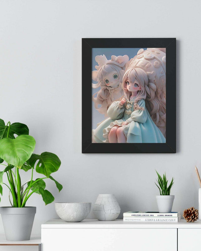 Sustainable Fantasy Anime 3D Girls Vertical Wall Art - Premium Framed Poster Decor