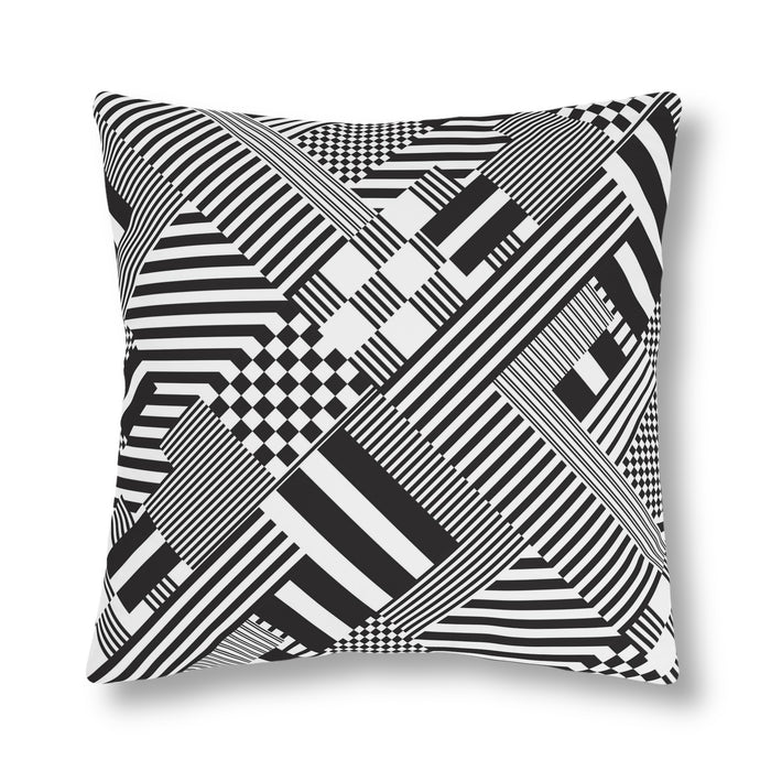 Waterproof Outdoor Floral Pillows with Geometric Pattern